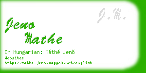 jeno mathe business card